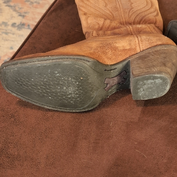 Ariat Brown Leather Western Heeled Boots - Picture 6 of 14